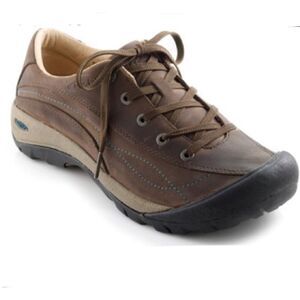 Keen TOYAH Brown Leather Lace Up Casual Hiking Walking Shoes